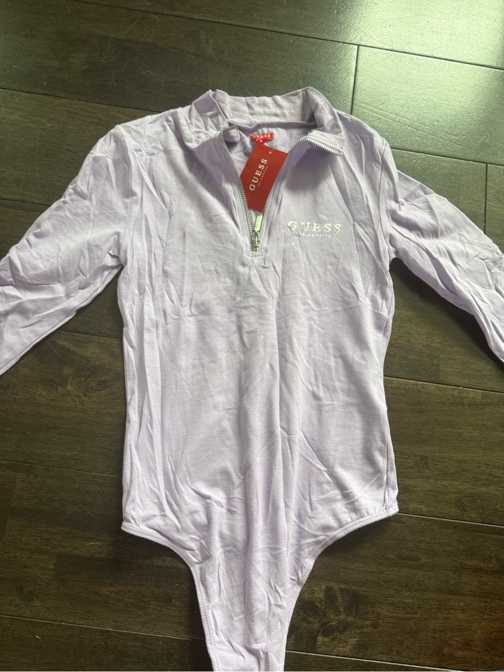 GUESS Lavender Long-Sleeve Half-Zip Bodysuit